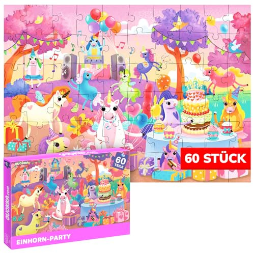 Puzzles Für Kinder Von 4-6 Jahren – Mit Einhörnern Für 3-5 Jahren | 60-Teiliges Kinderpuzzles - Ruhiges, FSC-Zertifiziertes Lernspiel für Vorschulkinder