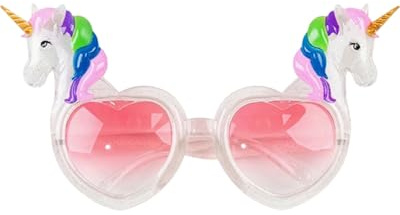 FUGLUS 1 Stück Partybrille Einhorn, Unicorn, Spaßbrille, Fotobox, Accessoire, Mottoparty, Karneval(Pink)