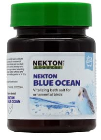 NEKTON Blue Ocean – Badesalz für Ziervögel, sanfte Gefiederpflege & Hautpflege, Badezusatz für Wellensittiche, Kanarienvögel & Papageien (60g)
