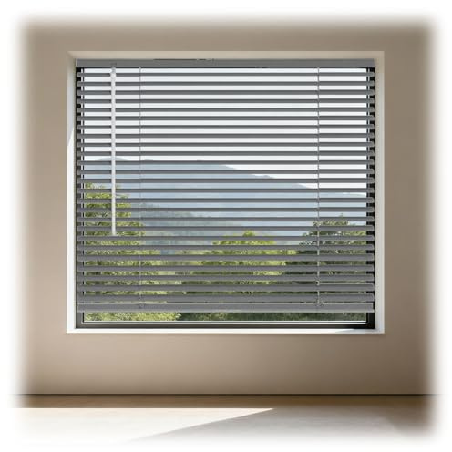Persianas Venecianas de Aluminio Horizontales Lamas 25 mm, 25 45 65 85 105 125 145 155 165 175 cm Anchos, Cortinas bloqueo de luz para Casa Oficina Cocina, Estores A Prueba De Agua(Silver Grey)
