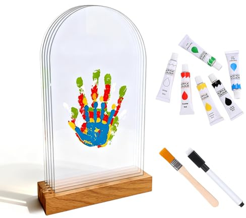 Set di impronte a mano per neonati e famiglia, con impronte a mano, con colori delle dita, stampa a mano, per bambini e bambini, set completo di impronte digitali per bambini, come souvenir e