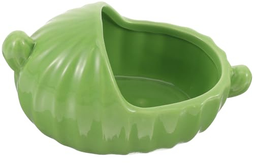 DOITOOL Keramik Hamster Sandbad mit Glatten Kanten Langlebige Kleine Haustierbadewanne für Meerschweinchen Nagetiere Geeignet als Sandkasten und Ruheplatz Hitzebeständig Grün