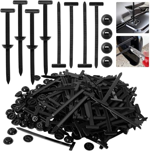 ASOUUNLD Bridas Plastico, 150 Piezas Bridas Negras Hebillas para Bridas Brida Para Montaje en Coche Cable Ties, Autoblocante para Oficina, Hogar, Exteriores y Jardín, Fijación Rápida