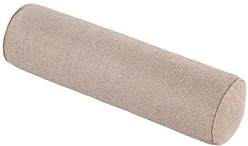 JORTUIO Nackenrolle mit Bezug Rollenkissen lang 15x40/15x60/20x80/20x100cm Weichem Zylindrisches Nackenkissen Multifunktional Stützkissen,für Betten und Sofas Yoga(Light Khaki,15x70cm)