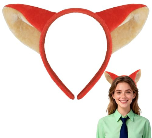 Aribliseza Fox Ears, Fuchsohren Haarreif, Karneval Haarreif, Karneval Kostüm Damen, Fuchsschwanz, Pelzige Tierohren Haarband, Karneval Kostüm Accessoires Für Frauen Männer Erwachsene
