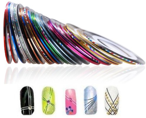 10 Couleurs Striping Tape Fil Bande Autocollant Sticker Nail Art Ongles de Boolavard
