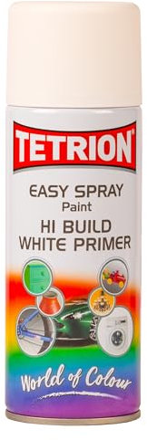 Tetrionl Easy Spray Hi-Build White Primer 400ml - Quick-Drying Multi-Surface Aerosol