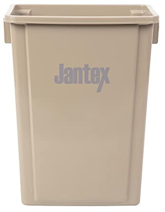Jantex Recycling Bin Polypropylene Narrow Space-Saving 56Ltr, 56 Litre | Beige colour hides marks in commercial waste setups; compatible with separately sold bin dollies to ease transport.