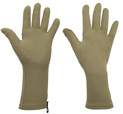 Foxgloves Grip Gardening Gloves – Over the wrist protection with silicone grip ovals on palm (Moss Green, Medium)