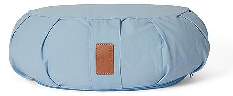 #DoYourYoga Zafu Halbmondkissen »Ganesh« mit Bio-Dinkelspelz (KBA) waschbarer Bezug | 45 x 30 x 14 cm | Meditations-, Sitz-, Rondokissen für Yin Yoga | Lavendel