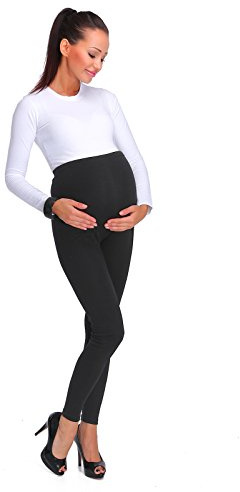 hi!mom Tjocka gravidleggings för kvinnor, mjuk fleece, linje, varma hellånga bomullsleggings med fleece inuti, graviditetsbyxor storlek 8-22 UK svart, Svart, 44 SE
