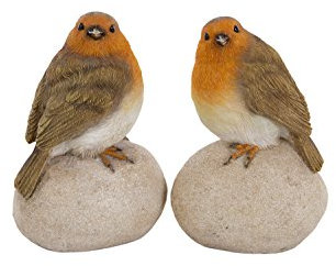 London Ornaments Set of 2 Robins on Stones