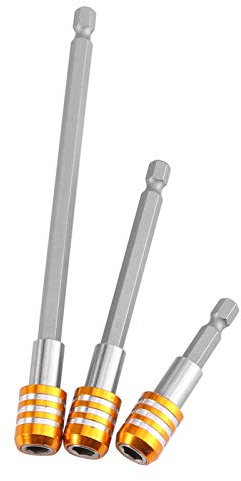 Akozon 3pcs Bit Holder Extension Bar Magnetic Drill Bit Set Hex Shank Socket Adapter for 1/4inch Electric Screwdriver Bits