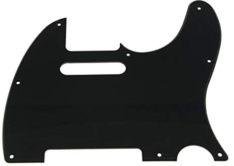 KAISH 8-Loch-Tele-Gitarren-Pickguard TL Plektrumschutz Schlagplatte für USA/Mexiko Telecaster/Tele, schwarz, 1-lagig