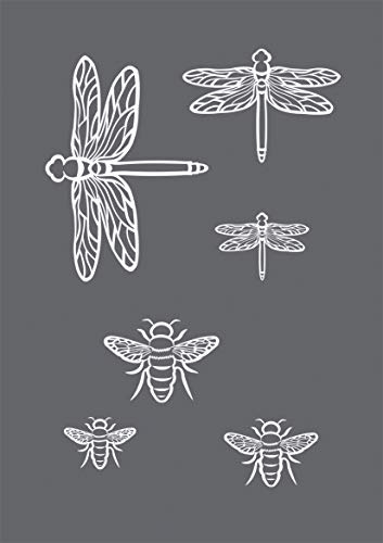 Rayher 45125000 Schablone Insekten, Format DIN A5, mit Rakel, sie bdruck-Schablone, Malschablone, selbstklebend