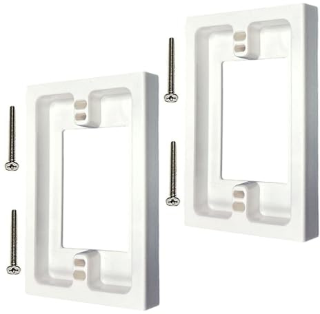 iMBAPrice BES1-2 (2-Pack) 1-Gang Non-Metallic Shallow Surface Box Extender, White