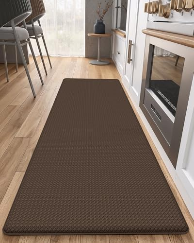 COLOR&GEOMETRY Küchenläufer 44x200CM wasserfest und ölbeständig, Braun | Anti Ermüdungs Kissen Küchenmatte, küchenteppich rutschfest, leicht zu reinigen PVC-Material für Küche, Waschküche, Büro