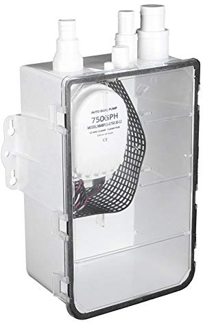 Multi Port Marine Duschwanne Pumpenentleerungssatz | Duschwannenpumpensystem Boot RV Bilge 12V 750GPH Marine Multi Port Drain Box