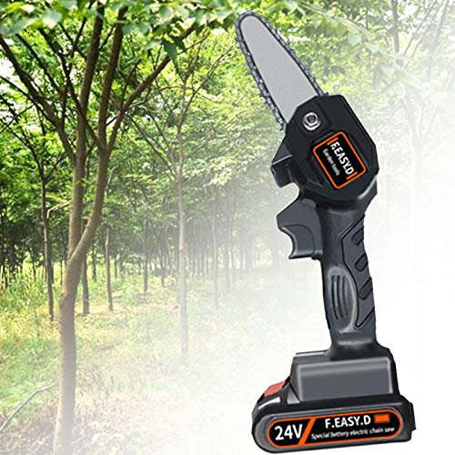HGJDKSJ Mini Tronçonneuse 4 Pouces Scie à Chaîne électrique sans Fil, Scie à Branches, pour La Coupe du Bois, L'élagage des Arbres Et Le Jardinage, avec Boîte à Outils