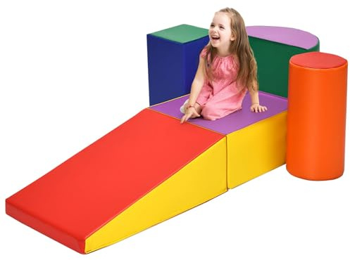 RELAX4LIFE Set da Gioco con Blocchi in Schiuma per Arrampicarsi e Gattonare, Giocattoli Educativi per Bimbi con Colori Vivaci e Forme Diverse, per Soggiorno, Cameretta e Asilo Nido (Colorato-1)