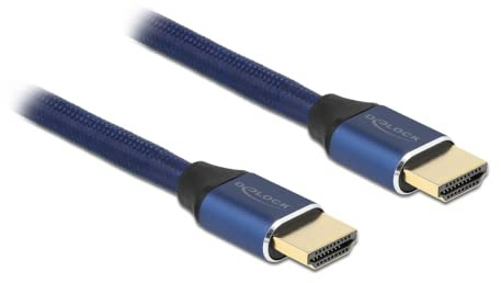 Delock Ultra High Speed HDMI Kabel 48 Gbps 8K 60 Hz blau 1 m Zertifiziert