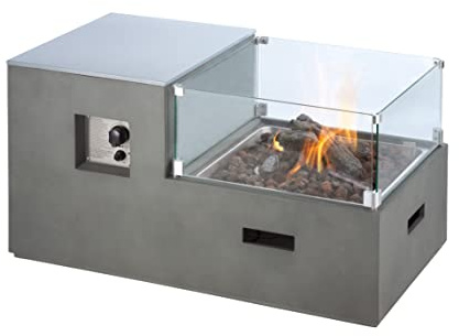 Clifton Gaskamin Compact Lounge Grey Garten Gasofen Heizpilz Feuerstelle Terassenkamin Kamin
