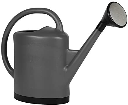 EDA - Annaffiatoio extra forte da 13 litri - con mela nera e griglia metallica - 57 x 19 x 44 cm - grigio antracite