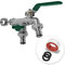 YourCasa Wasserhahn Garten 1/2 Zoll & 3/4 Zoll aus Messing inkl. 2 Schlauchanschlss & Dichtband - Kugelhahn Aussen Frostsicher - Auslaufhahn Regentonne Außenwasserhahn Auslaufventil (Doppel Grün)