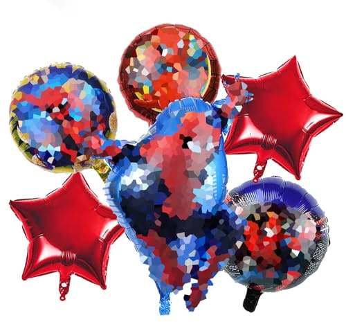 6 Pcs Spider Foil Balloons, Spider Birthday Party Decorations Balloon Supplies
