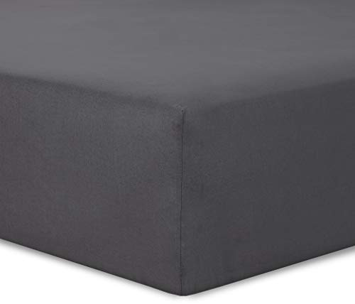 Vision - påslakan jersey - 200 x 200 cm - färger: Antracit - 100% bomull jersey - elastisk runt - 30 cm mössa