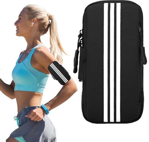 Ritte Brazalete Movil Running Deportivo, Brazalete Correr Fitness, Bolsa Brazo Deportivo Universal, para Correr, Gimnasio, Viaje (Negro)