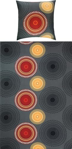 REDBEST Bettwäsche Biber Mandalas anthrazit-Terra Größe 80x80 cm / 135x200 cm - mollig warm, temperaturausgleichend, mit Reißverschluss