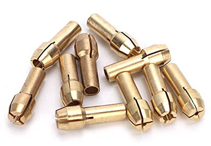 flexman 10Pcs 0.5-3.2mm Mini Brass Collets, Durable Chucks Electric Grinder Rotary Tool Accessories for Mini Power Drill, Electric Grinder(4.3mm)