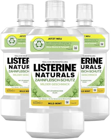 3x Listerine Naturals Zahnfleisch Schutz Mundspülung je 600ml Zahnfleisch Scbutz