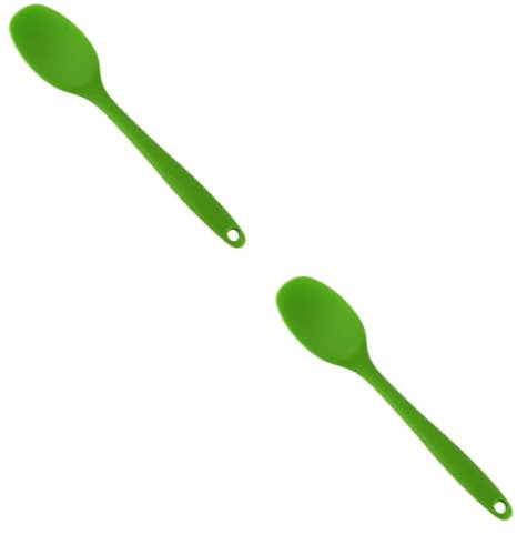 Milisten 2pcs Silicone Serving Kids Spoon Appertizer Spoon Stirring Spoons Silicone Mixing Cooking Mini Spatulas Mini Scoop Soup Food Child Tablespoon