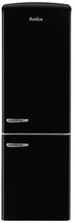 Amica KGCR 387 109 S Retro Frigorifero congelatore / 200 cm di altezza / 60 cm di larghezza / 330 L/EEK D/autoportante/nero olives
