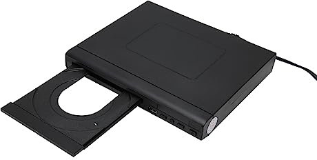 CCYLEZ Mini Lecteur DVD, Interface PAL NTSC USB 2.0, Télécommande, qualité d'image 720P, Zoom, Balayage Progressif, Multilingue, Câble, Lecture USB, Mini Cinéma Maison, 110-240 V (EU)