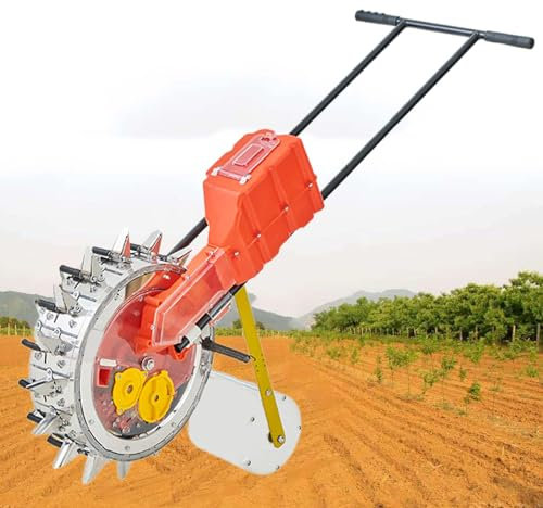 Beachtiful Hand-Push Roller Seeder Upgrade Manual Seeder Hand Seed Spreader with 16 Nozzles Corn Planter & Fertilizer Applicator for Planting Corn Soybean Peanut Spacing 8 in