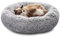 Pisi Bili Hundebett Katzenbett Waschbar flauschig orthopädische Hundebetten große und kleine Hunde Katzenschlafplatz für Katzen Donut - Grau 50 cm
