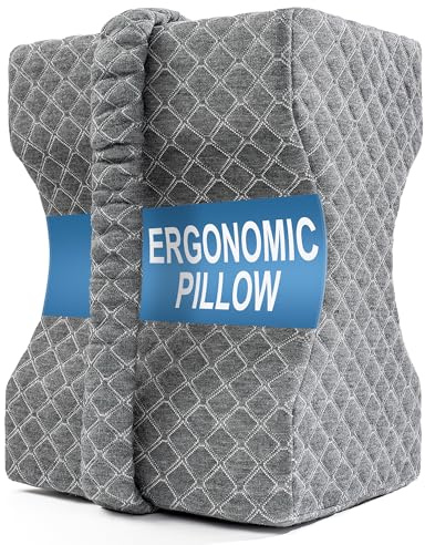 UJPFEO Knee Pillow for Side Sleepers, Leg Pillow for Sciatica, Back, HIPS, Knees, Joints Pain Relief,Pillows for Between Legs While Sleeping Spine Alignment Support & Relieves Pressure