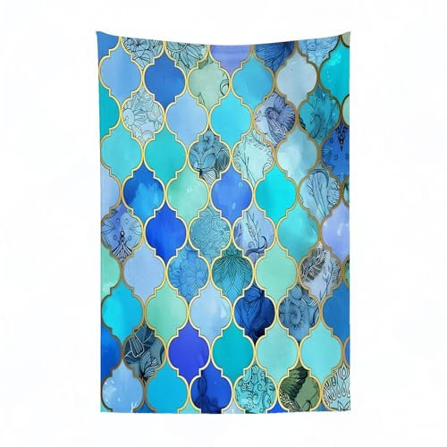 EYLOZS Fleece Blanket - Versatile Soft Warm Blanket Fluffy Throws for Sofa Blanket,Cozy Solid Bed Flannel Blanket,Watercolor hand drawn blue purple stained-glass window design. Watercolour ori,51x59in
