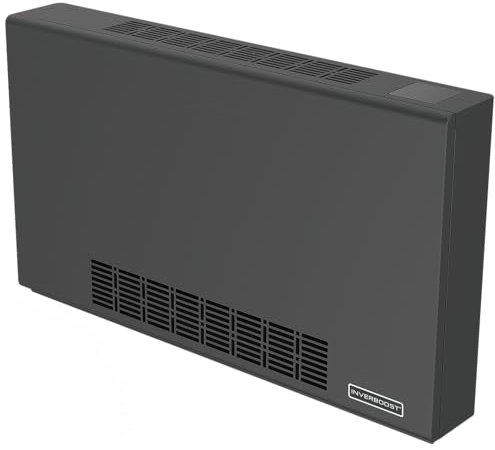 Inverboost Wärmepumpenheizkörper-Konvektor, 3 kW Heizkörper, ultradünn 145 mm, Wärmetauscher, Ventilator, Schwarz, steuerbar per App