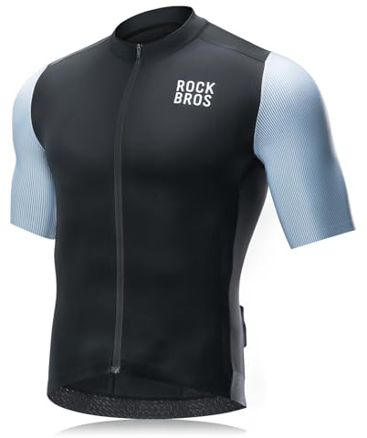 ROCKBROS Kurzarm Fahrradtrikot Herren Radtrikot Schnelltrocken Atmungsaktive Radshirt T-Shirt für Männer Sommer MTB Rennrad