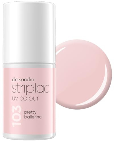 alessandro Striplac Peel-Off UV Gel Nagellack, Pretty Ballerina, 6,5ml | Hochpigmentierter UV Gel Nagellack, bis zu 15 Tage Halt, kratzfest, acetonfrei & abziehbar, HEMA-frei & vegan