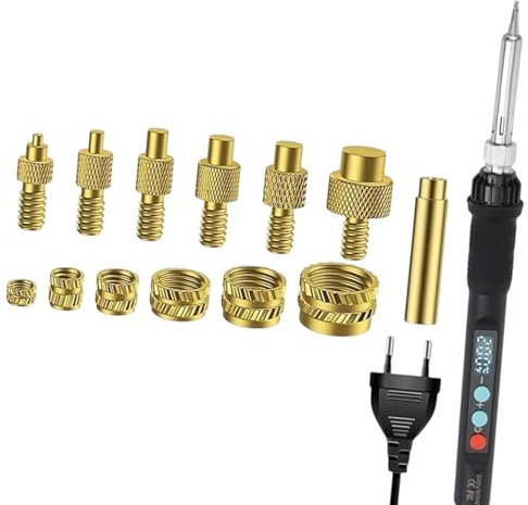 perfk Gewinde Einsatz Lötkit Elektrisches Lötkit für M2 M3 M4 M5 M6 M8,80W - -Eisenspitzen