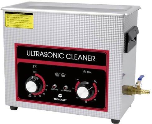 TOOLCRAFT USC-650 Nettoyeur à ultrasons pour Bijoux, pour l'atelier, pour Fournitures de Bureau 180 W 6.5 l avec chauff