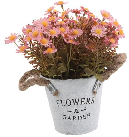 RORPOIR Crisantemo Artificiale in Vaso Rosa, Decorazione Creativa per Casa