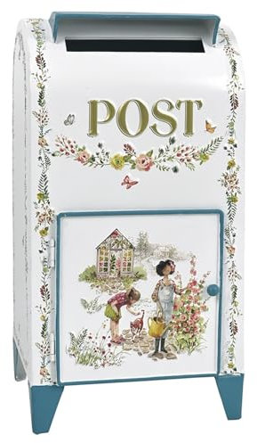 Beautiful Standing Mailbox, for Outside Vintage Mail Box, Antique Style Nostalgic Charm Home Decor Garden, 16x8x7 in