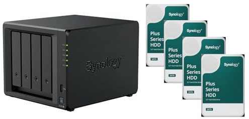 agemeo NAS DiskStation DS425+ con 4 discos duros de 4 TB HAT Plus y 6 GB de RAM, total de 16 TB