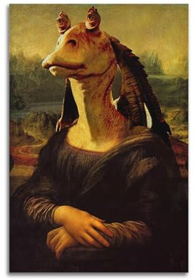 Jocrynsi Mona Lisa: Star Wars, beige Wandkunst, Poster, ästhetischer Leinwand-Kunstdruck, Heimdekoration für Schlafzimmer und Wohnzimmer, 30 x 45 cm, ungerahmter Stil